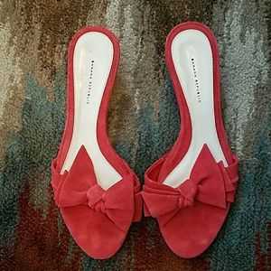 Banana Republic Suede Bow Slide Sandals